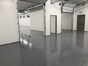 Epoxy flooring in warehouse